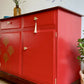 Midcentury Striking Stag Minstrel Mahogany Sideboard