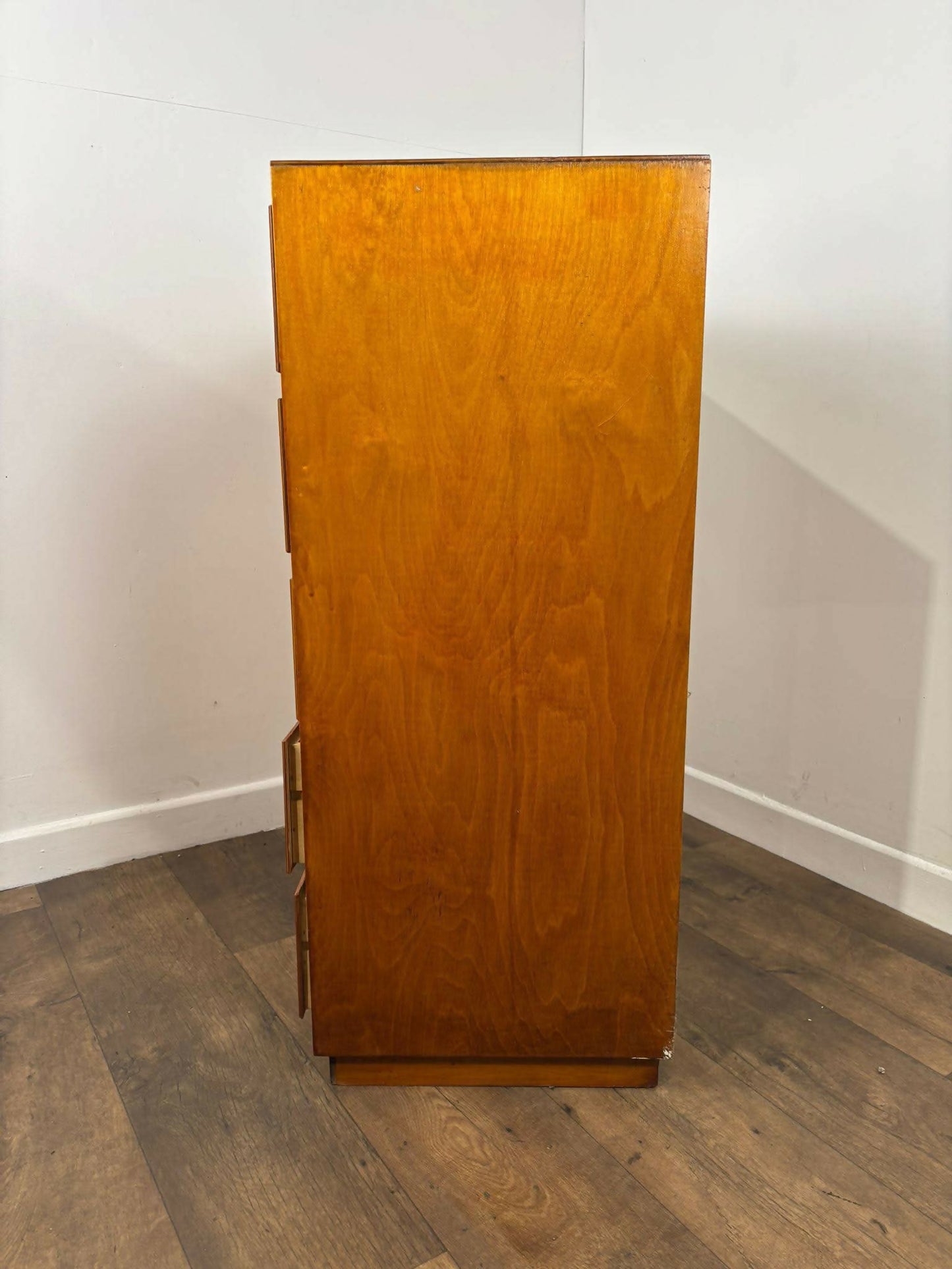 Mid Century Oak Veneer Five Drawer Bedroom Chest