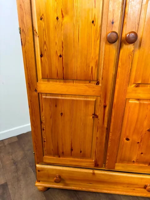 Contemporary Pine Double Wardrobe