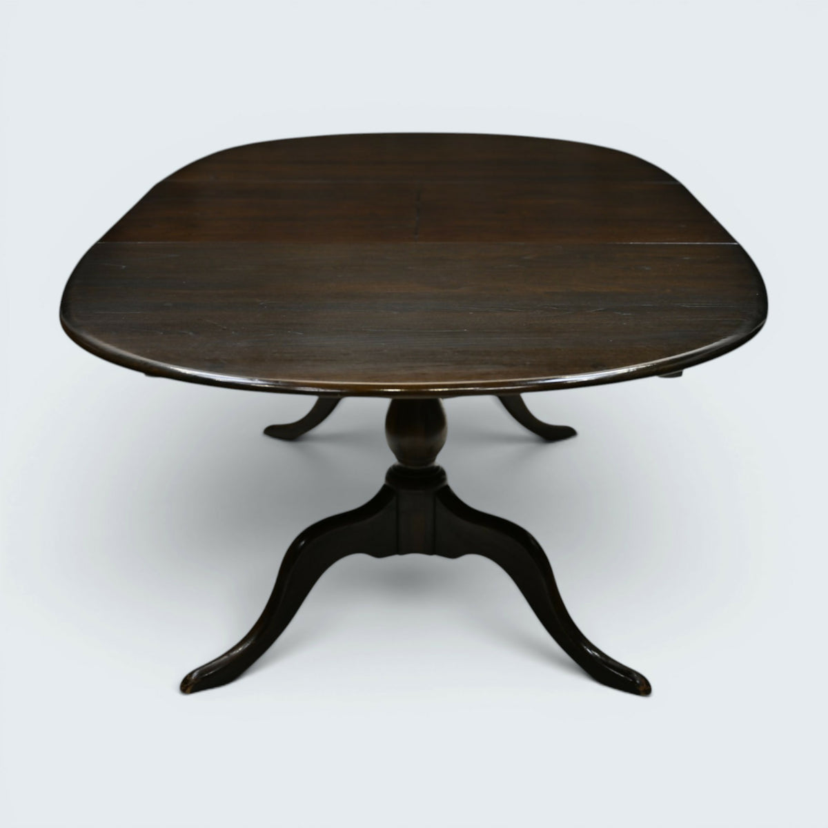 Ercol Extending Dining Table Twin Pedestal Dark Finish Seats 8 FREE UK Delivery*