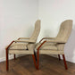 Pair of Vintage Parker Knoll Beech Framed Fireside Armchairs Model PK1158-1169