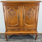 Cabinet Vintage French Louis XIV Oak Sideboard with Carved Cupboard LOT 4471