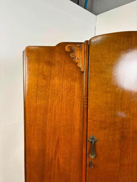 Vintage Badged Lebus Oak Double Wardrobe