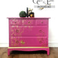 Stag chest of drawers in hot pink and gold