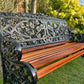 Coalbrookdale Nasturtium Garden Bench in Green with Sapele Slats