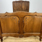 Bed Vintage French Louis XVI Oak Single Bed Frame Carved Headboard LOT 6389
