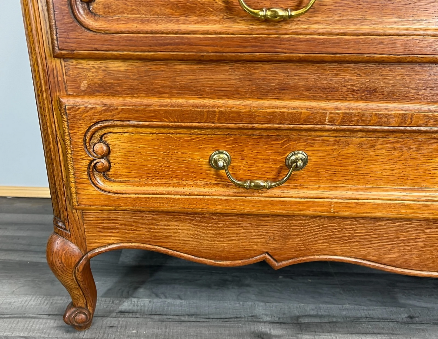 Chest of Drawers Vintage French Louis XVI Style Oak 3 Drawers Cabinet LOT 3770