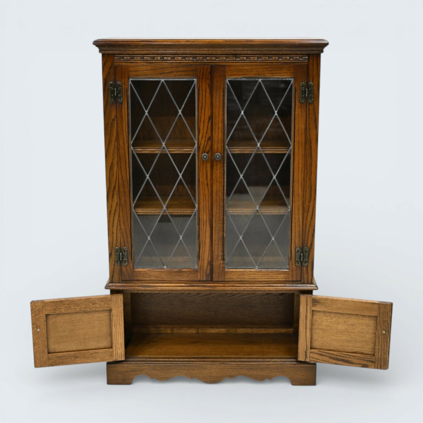 Old Charm Small Bookcase Display Cabinet 2 Shelves Light Oak FREE* UK Delivery