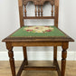 Pair of Chairs Antique French Style Oak Floral Upholstered Chairs LOT 6515