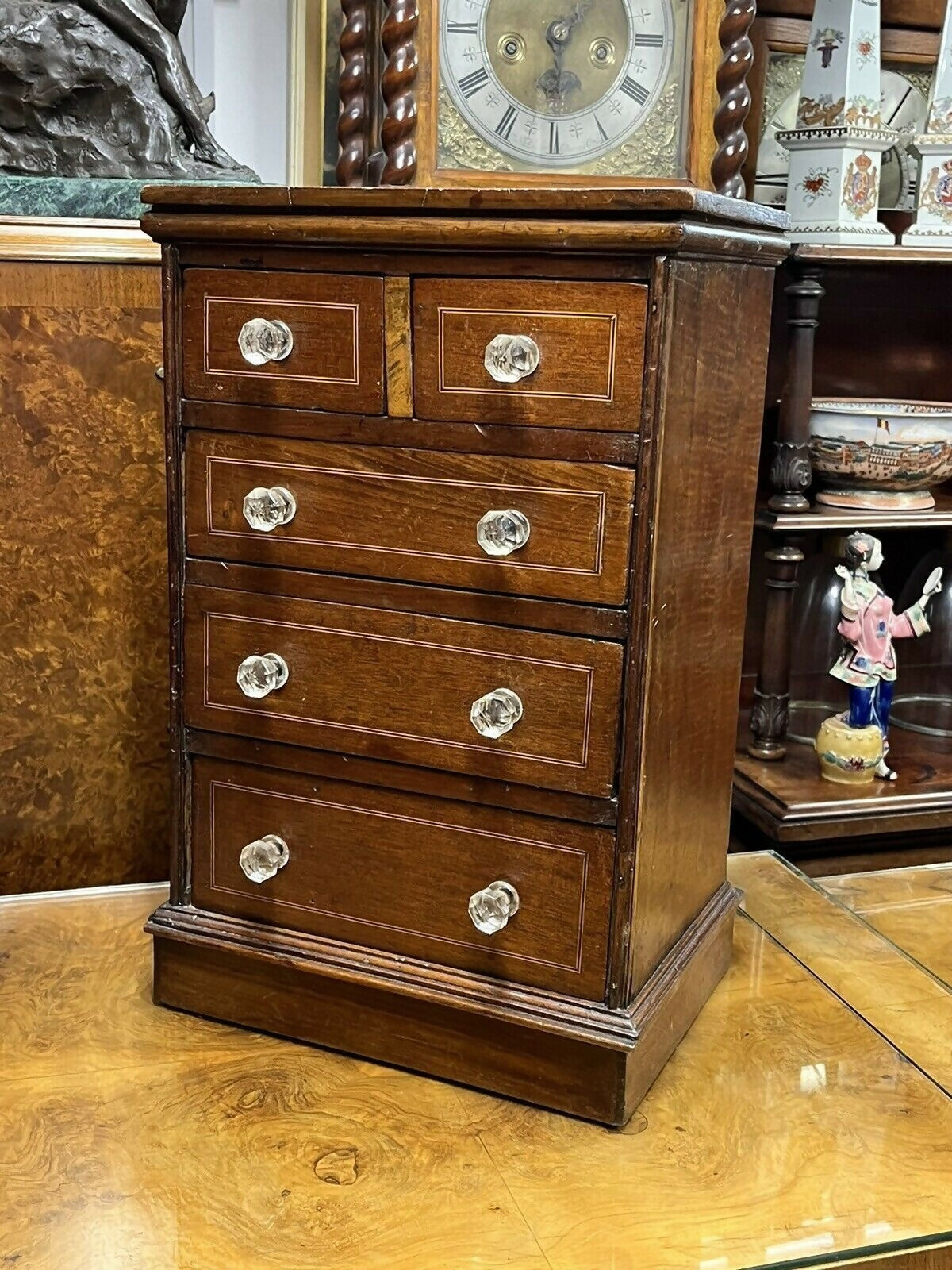 Vintage Victorian Set Of Table Top Jewellery/ Collectors Drawers.
