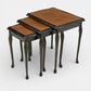 Tall Nest Of Tables Queen Anne Cabriole Legs Leather Glass Top FREE UK* Delivery. SBR11061/2010E