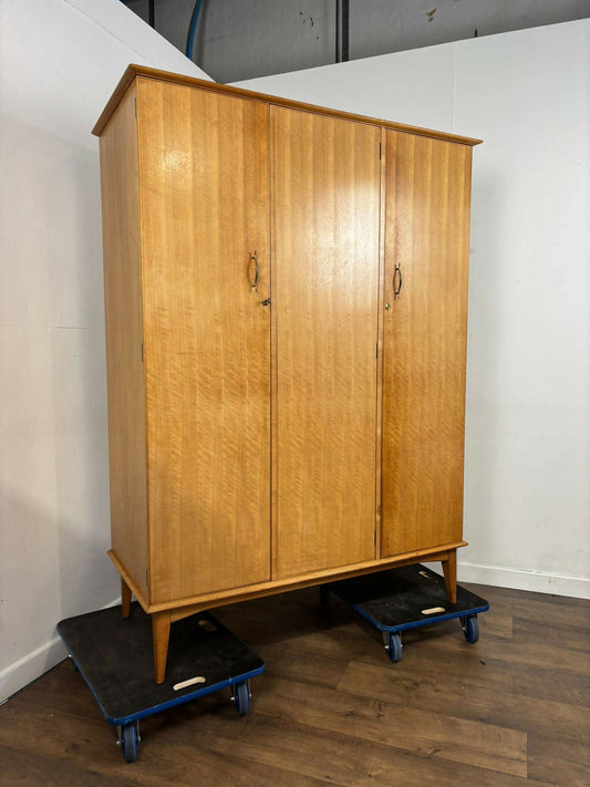 Mid Century Walnut Triple Wardrobe by Alfred Cox for Heals