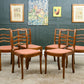 6 Oak Ladder Back Dining Chairs by Strongbow - Mid Century