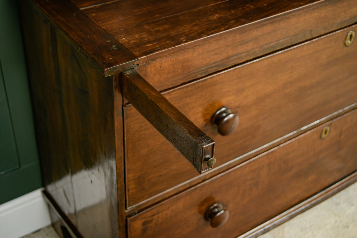 Wide Georgian Oak Chest of Drawers - 2 Drawer Chest