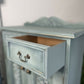 Vintage Solid Pine Cabinet | Hand Painted Duck Egg Blue Cupboard | Floral Decoupage Interior | UK Delivery Included