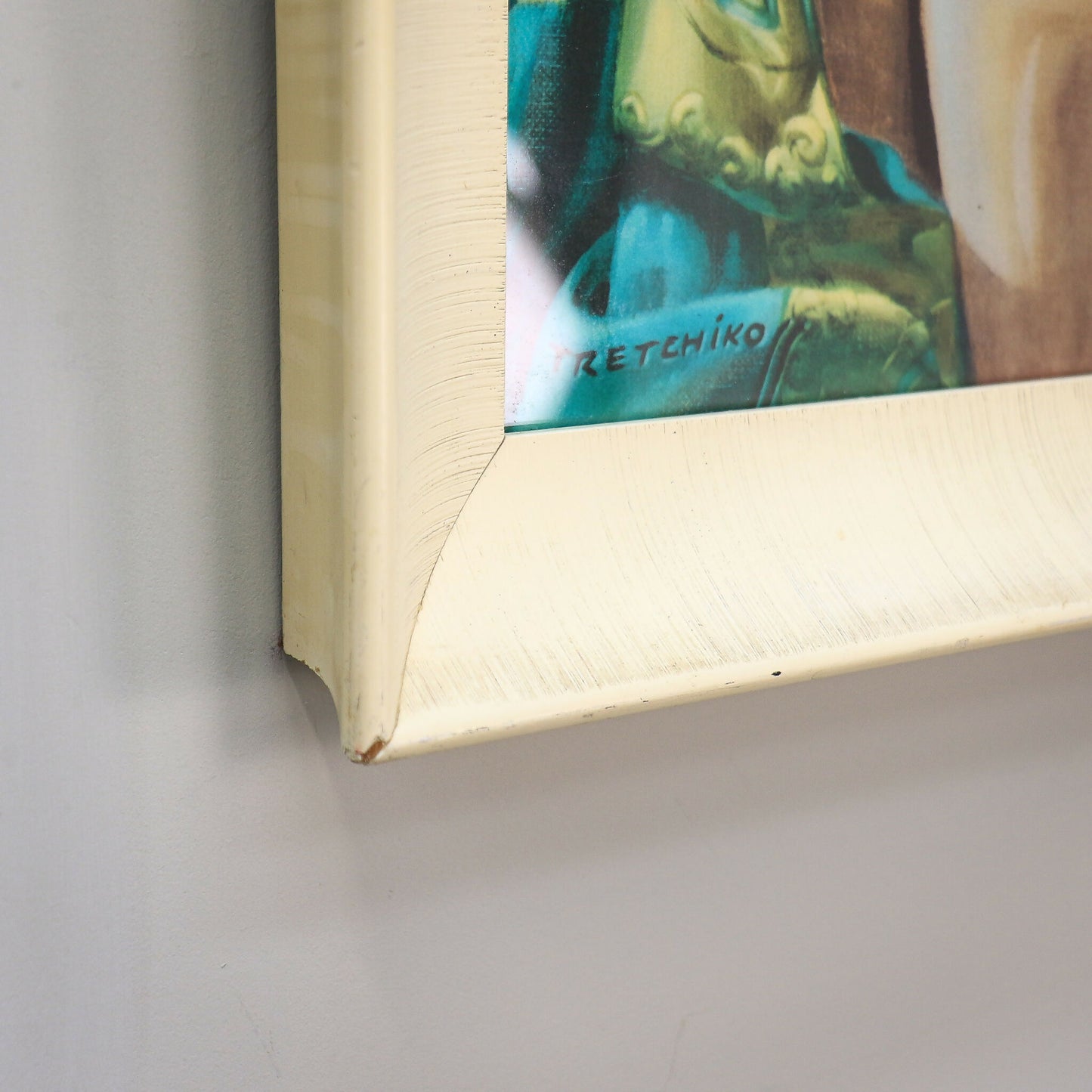 Miss Wong Picture in Original Cream Frame 1970s print by Vladimir Tretchikoff