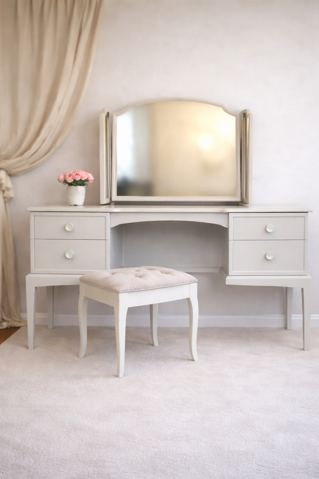 Mid century off white dressing table