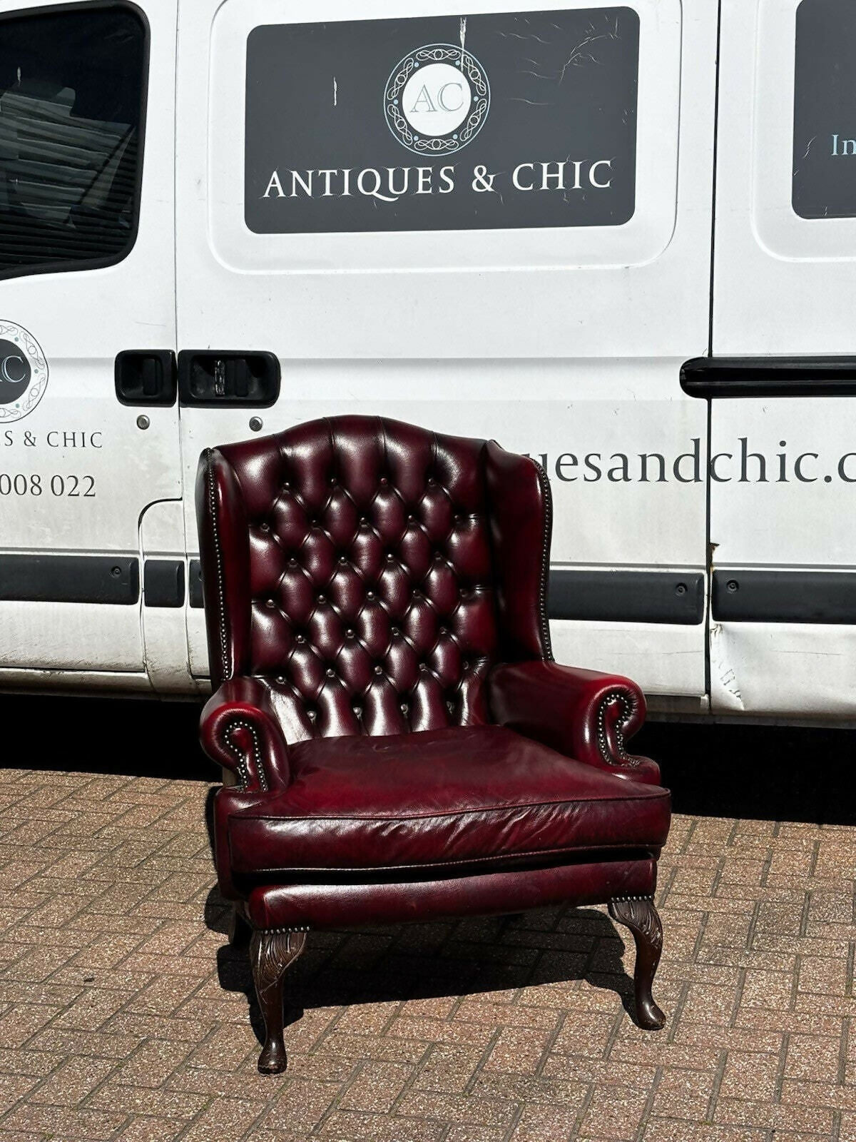Red Leather Chesterfield Buttoned Back Armchair