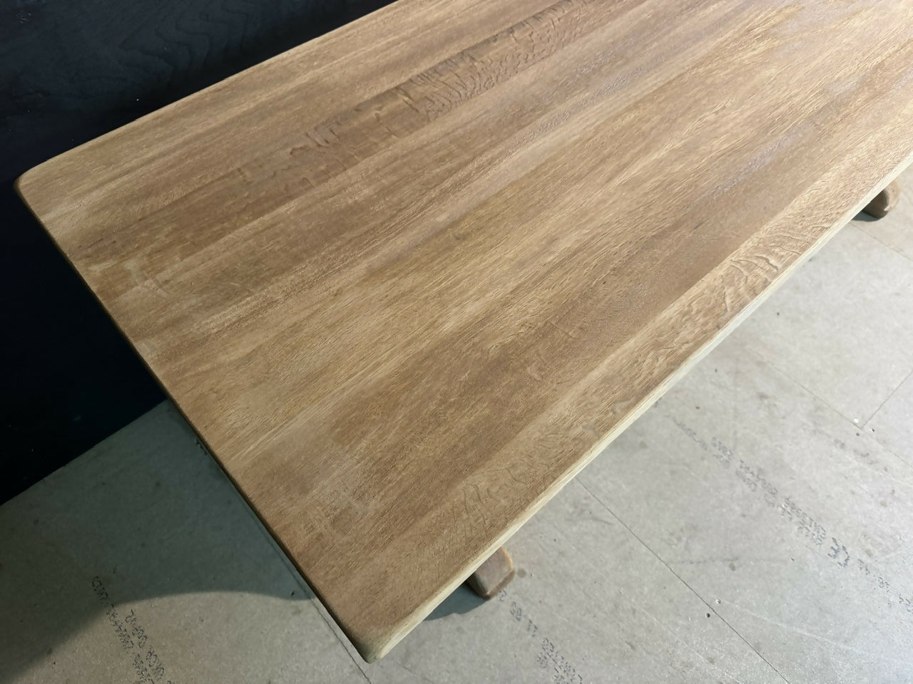 French Bleached Oak Farmhouse Dining Table