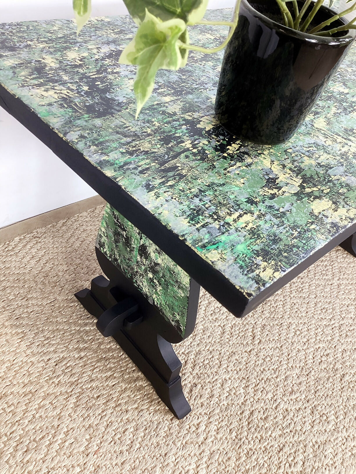 Hand Made Coffee Table Hand Painted In Retro Vintage Pattern