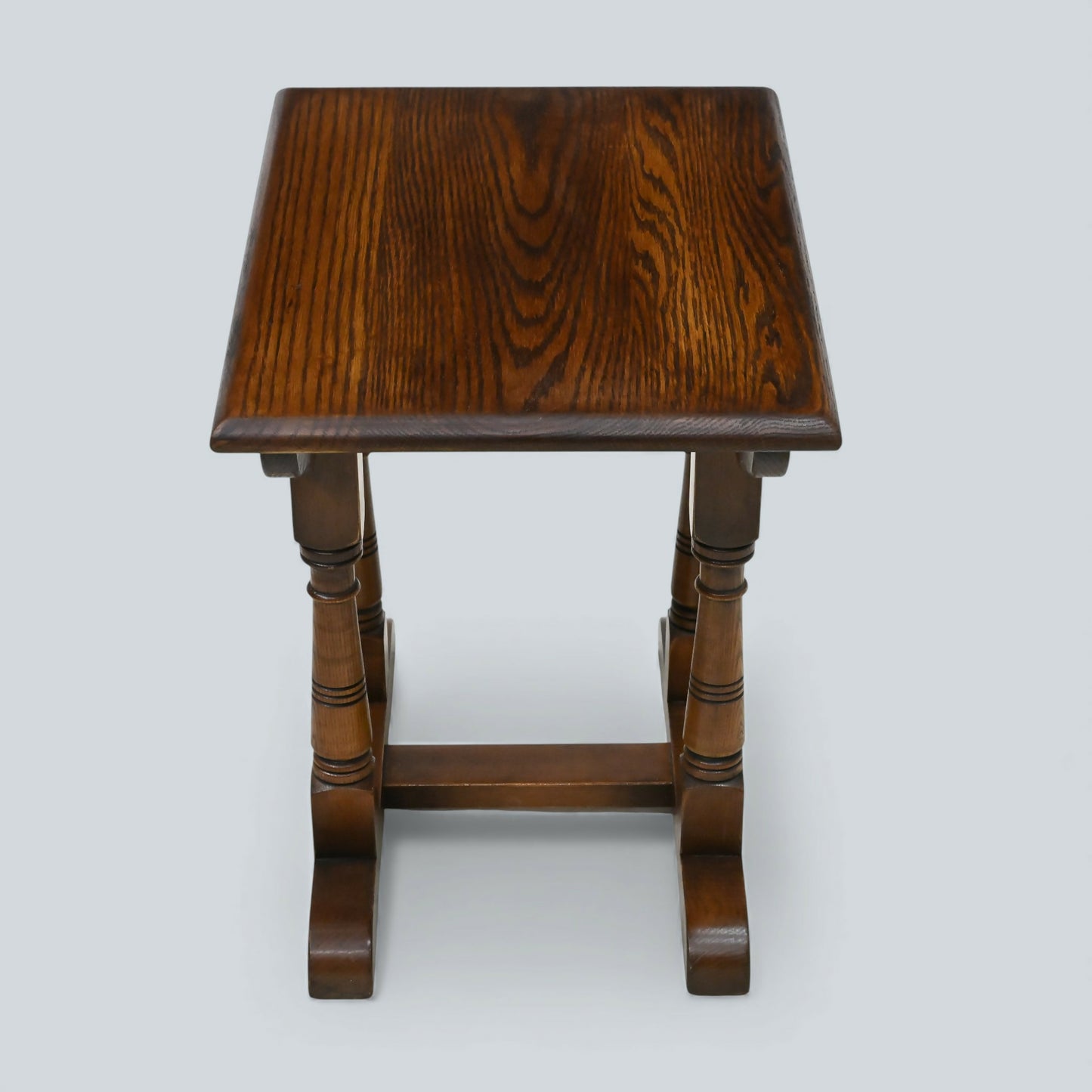 Old Charm Side Table Solid Oak Tapered Ring Turned Legs Sturdy FREE UK Delivery. SBR11012/0310E