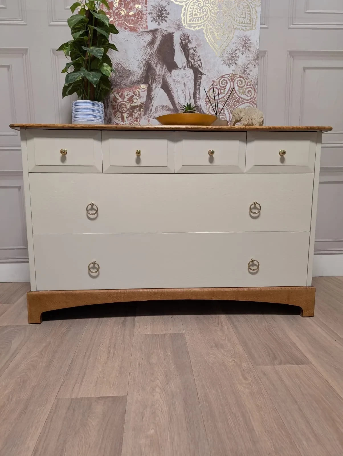 Stag Minstrel Madrigal Range Restored Vintage Drawers French Grey
