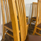 Set Of Six Modern High Back Oak Dining Chairs
