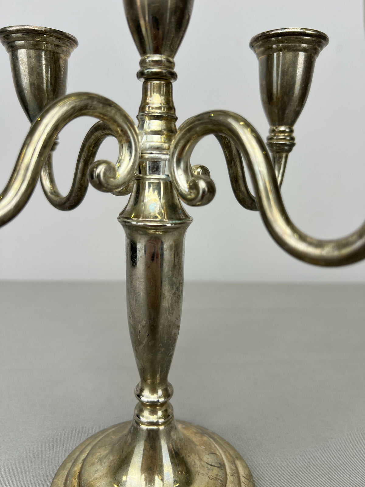 Pair of Candelabras Vintage French Style Metal Five Arm Candle Holders LOT 6486