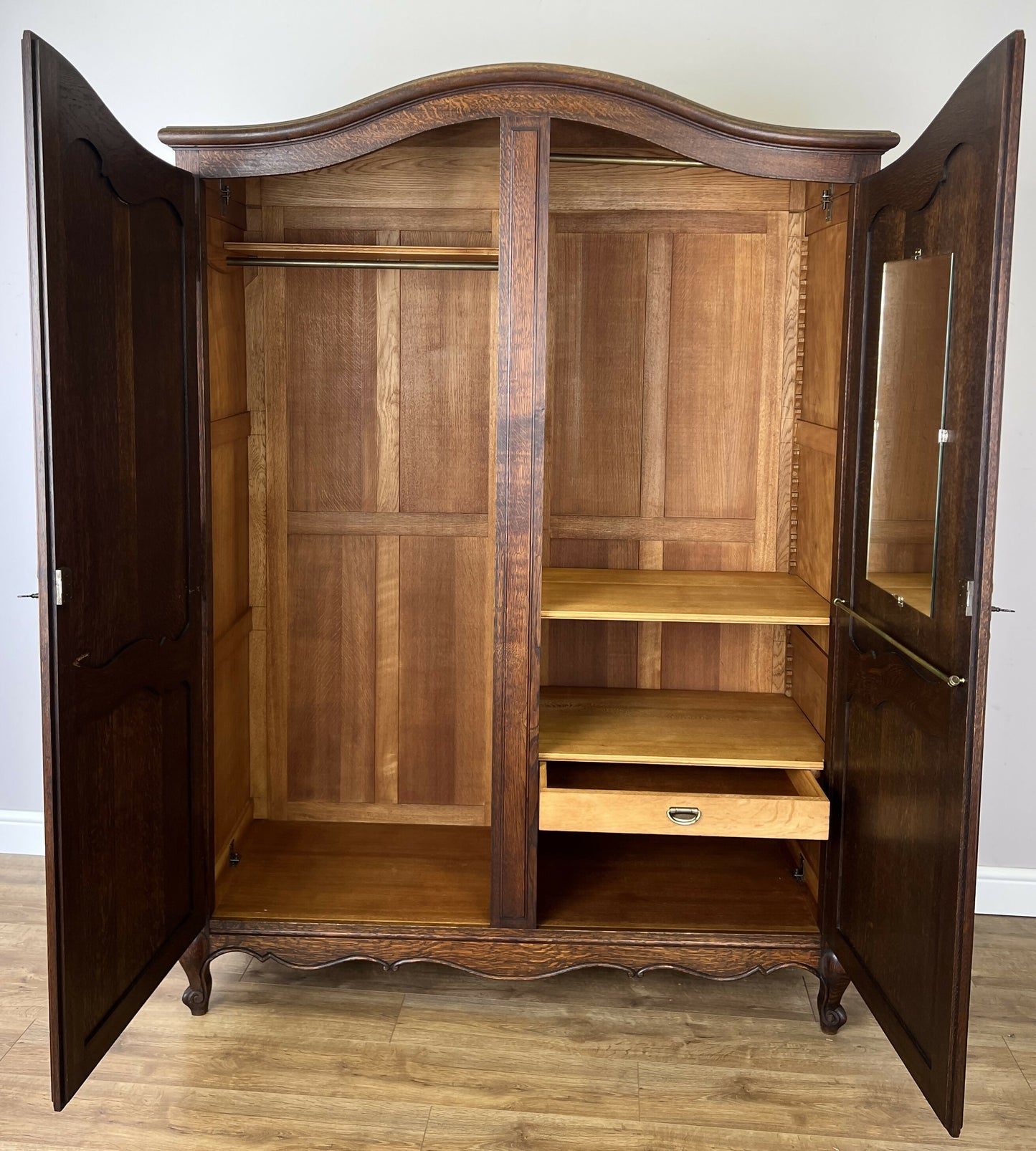 Wardrobe Antique French Louis XVI Style Oak Two Door Carved Armoire LOT 6464