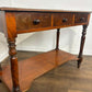 Victorian Mahogany Washstand with Two Drawers & Ceramic Bowl