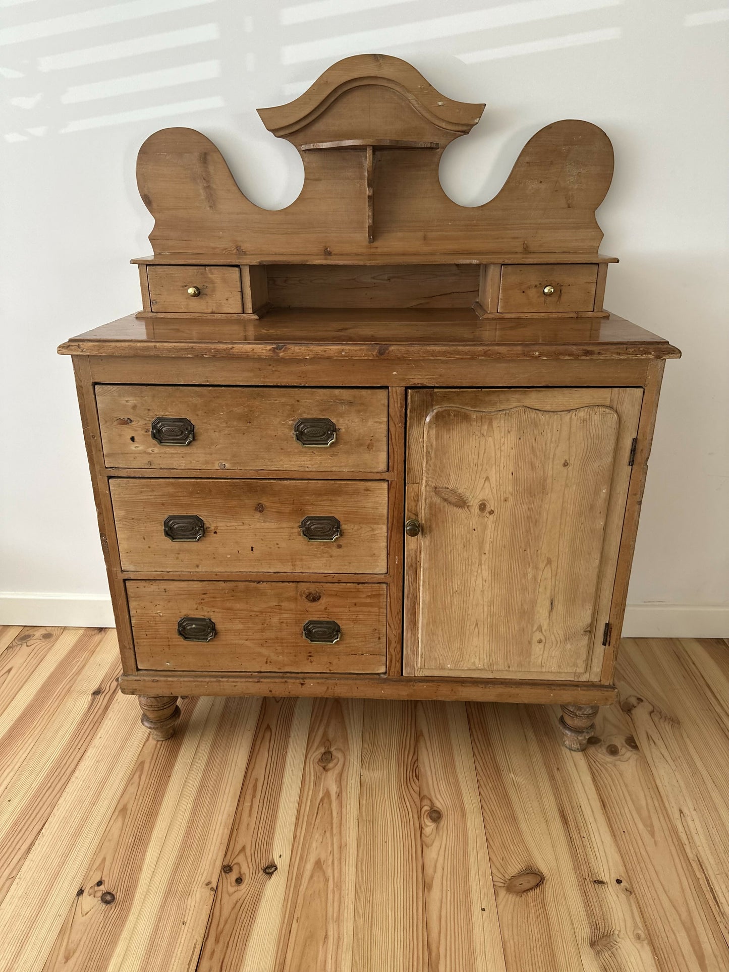 Antique Victorian Pine Sideboard, Rustic Chiffonier, Vintage Dresser, Old Patina Storage Cabinet, English Country Farmhouse Furniture