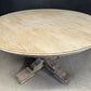 Large Round Oak Farmhouse Dining Table