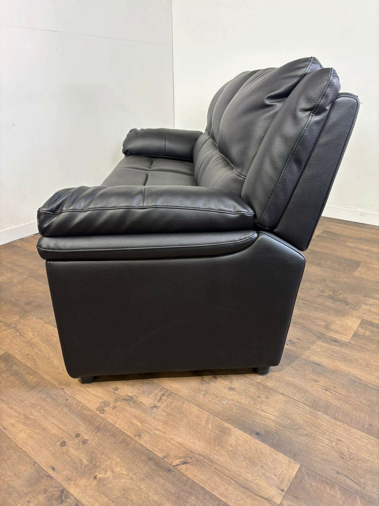 Albion Static Faux Leather Three Seater Sofa