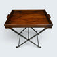Mahogany Butlers Tray / Fold Away Side Table Iron Frame with FREE UK Delivery*