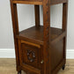 Bedside Table Antique French Style Marble Top Oak Cabinet Nightstand LOT 6240
