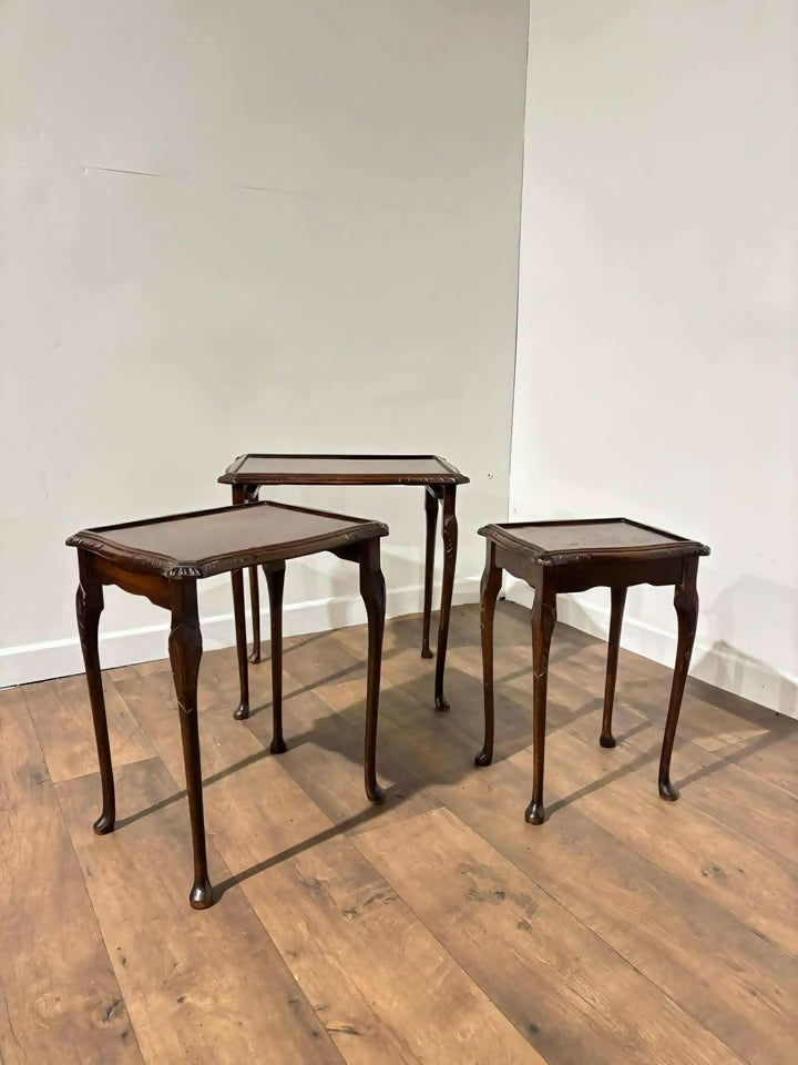 Vintage Mahogany Nest of Three Tables