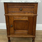 Bedside Table Antique French Style Marble Top Oak Cabinet Nightstand LOT 6235