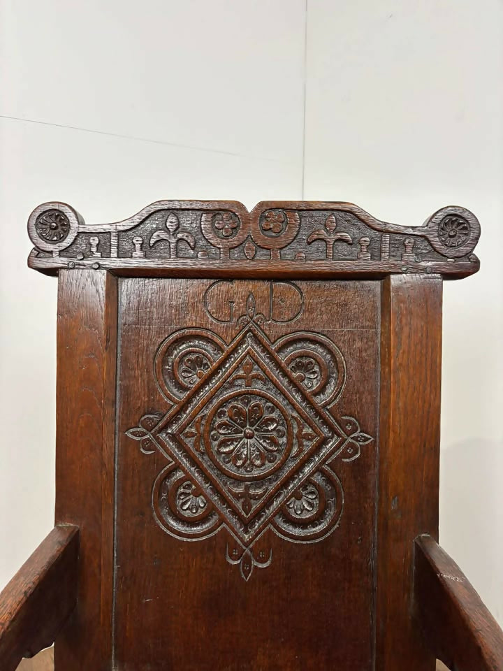 Early 19th Century Oak Hall Chair