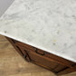 Bedside Table Antique French Marble Top Oak Cabinet Carved Cupboard LOT 6200