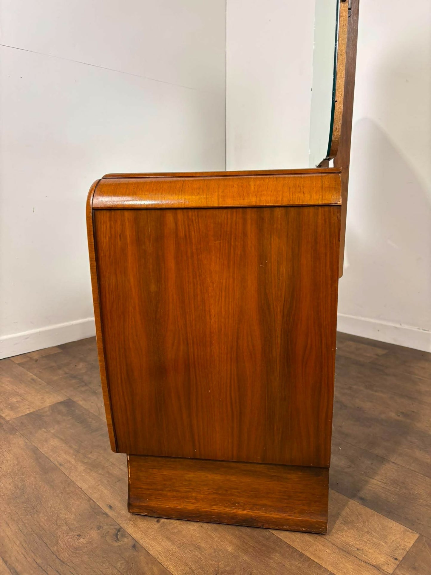 Vintage Walnut Veneered Dressing Table with Removable Mirror