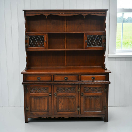 Old Charm Oak Dresser In Tudor Brown 4ft 6" Wide Door & Drawer FREE UK* Delivery