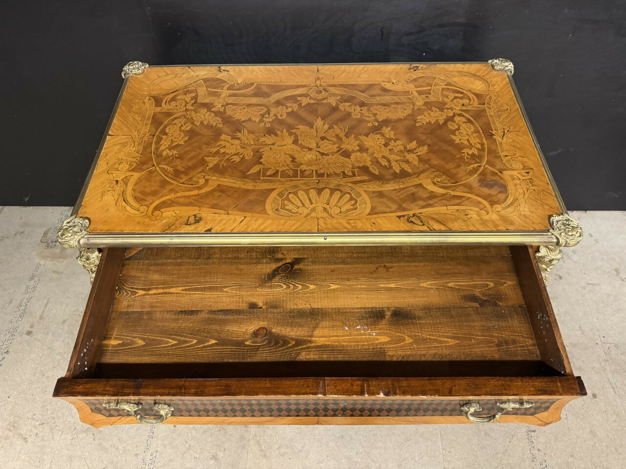 Fine French Marquetry Bureau Plat