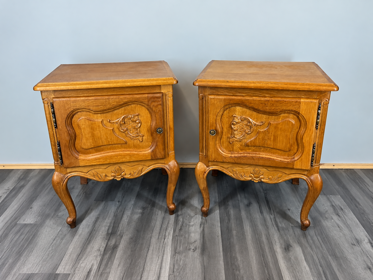 Pair of Bedside Tables Vintage French Louis XVI Cupboards Cabinets LOT 2830