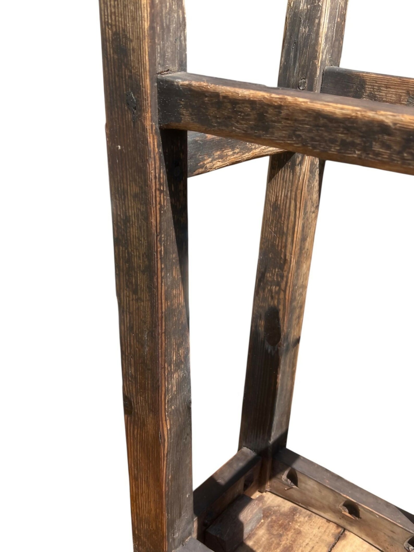 Antique rustic workshop stool