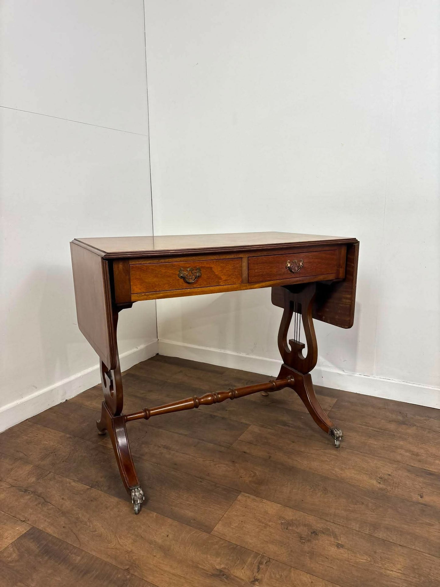 Reproduction Mahogany Drop Leaf Sofa Table with Drawers