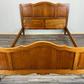 Bed Vintage French Louis XVI Oak Double Bed Frame Carved Headboard LOT 3664