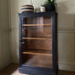 Vintage Black Painted Glazed Display China Cabinet Bathroom Cabinet