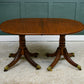 Regency Solid Mahogany Extending Dining Table with Leaf - Twin Pedestal - 194 cm