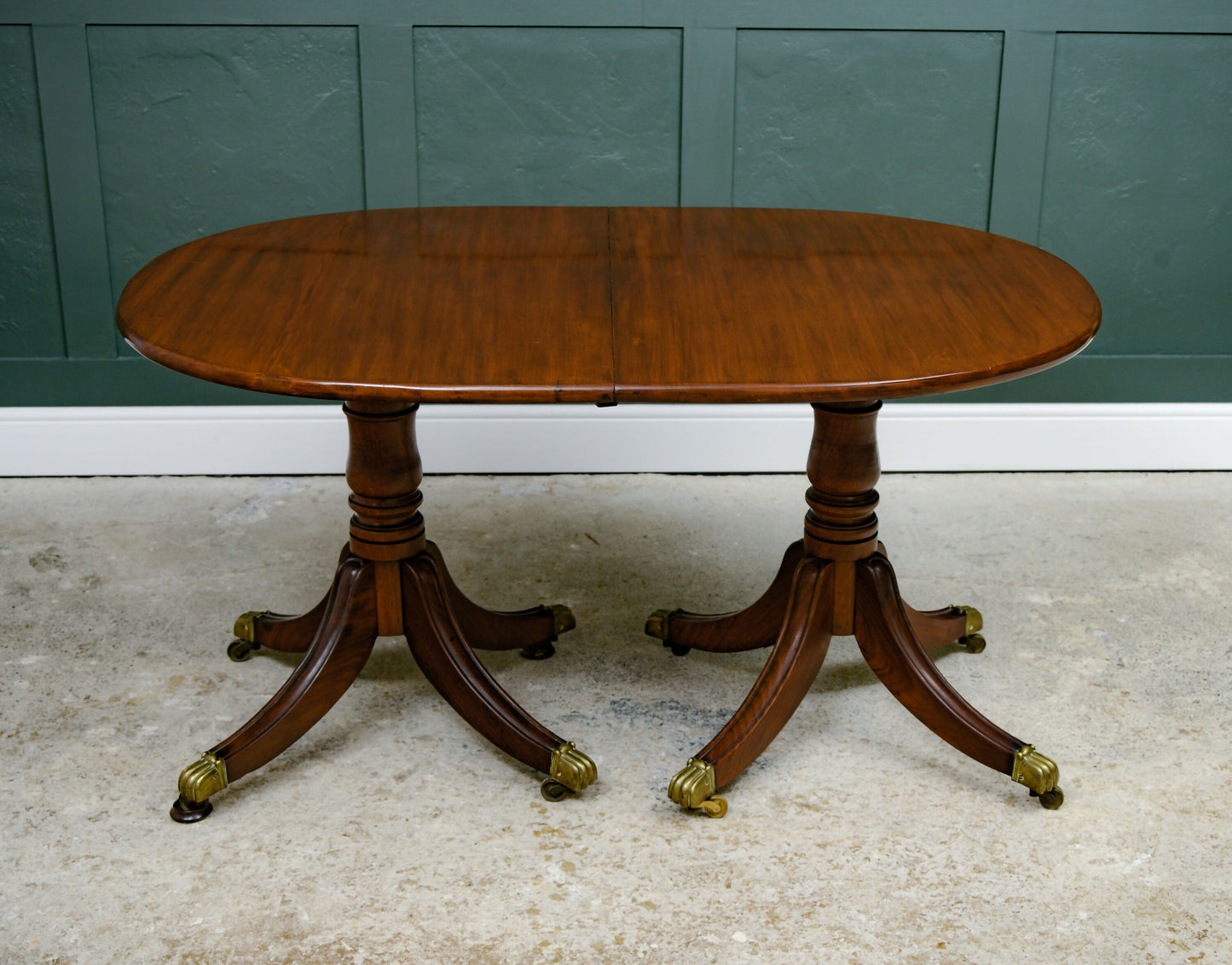 Regency Solid Mahogany Extending Dining Table with Leaf - Twin Pedestal - 194 cm