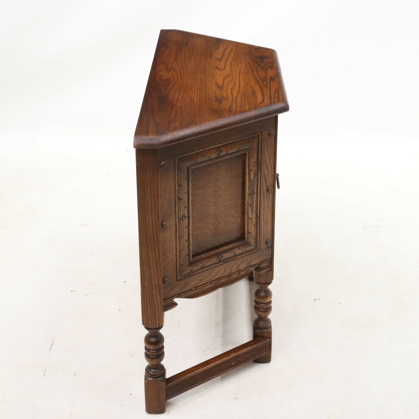 Old Charm Canted Table With Cupboard Finished In Tudor Brown FREE UK Delivery*. SBR9211/0506D